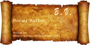 Boray Valter névjegykártya